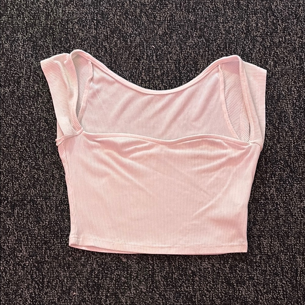 Women's Pink Ribbed Top